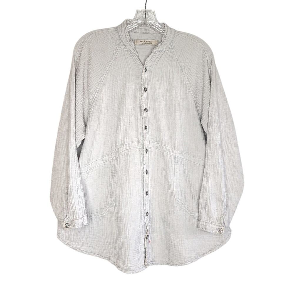 We The Free Summer Daydream Raw Edge Button Front Shirt/Jacket, size Small